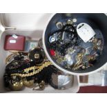 A Mixed Lot of Assorted Costume Jewellery, including beads, earrings, bangles, compact mirrors,