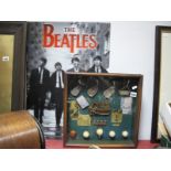 A Framed Collage of Golf Memorabilia; plus a 3D effect Beatles picture.