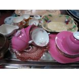 Staffordshire Floral Tea Ware, Shorter basket plate, 1930's coffee ware, other pottery, Caithness