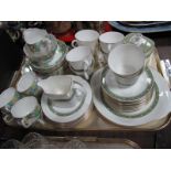 A Royal Albert 'Primrose' Tea Ware, of twenty two pieces, Doulton 'Rondelay' ware:- One Tray