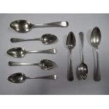 A Set of Six Hallmarked Silver Teaspoons, Peter and William Bateman, London 1812, initialled;