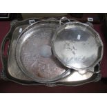 A. B & Co Silver Plated Tray, with shell mounts, to wavy gallery, three others. (4)