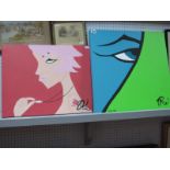 Ross Wilson (Sheffield Artist), Original Artworks, 'I See You' 50.5cm square and 'Showing Off'