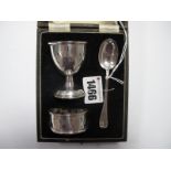 A Matched Hallmarked Silver Three Piece Christening Set, each initialled and dated "2.7.36", in