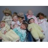 A Collection of Fifteen Modern Porcelain Dolls, including Ashton - Drake, Joyce G. Wolf, Eva