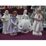 Royal Doulton Figurines - 'Moonlight Rose' HN 3483, 'Bedtime' HN 2219, 'Bridesmaid' HN 2874, 'Ivy'