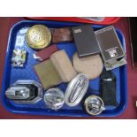 A Ronson Touch Tip Lighter, other Ronson lighters, ladies compact, etc:- One Tray