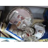 Assorted Plated Ware, including coasters, Coalport cake slice, small gallery tray, toast racks,