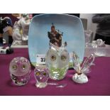 Swarovski Crystal - Three Owls, Butterfly. (4)