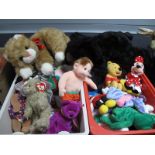 Over Forty Soft Toys, by Ty, Mattel, Disney and others including Ty Prance, Ty Beanie Kids, Ty