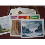 Brian Brogdan (Sheffield Artist), quantity of watercolours, mainly lanscapes:- One Box