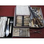 A Mixed Lot of Assorted Plated Cutlery, including fish servers, carving knives, etc:- One Box