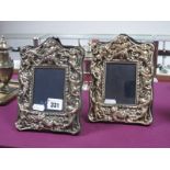 A Highly Decorative Pair of Modern Hallmarked Silver Mounted Photograph Frames, RC, Sheffield
