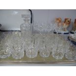 A Glass Decanter, six hocks, quantity of whisky glasses