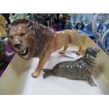 A Beswick Pottery Figure of a Lion (Facing Left), model no. 2089, and Seal no. 1534. (2)