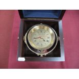 A Reproduction Brass Ship's Chronometer, with quartz movement, the dial inscribed 'John Poole',