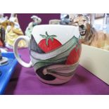 A Moorcroft Pottery Barrel Mug, painted in the 'Grow Your Own' pattern, designed by Kerry Goodwin,