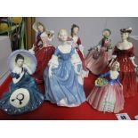 Royal Doulton Figurines, 'Rendezvous' HN2212, 'Honey', 'Vivienne', 'Janet, HN1916, 'Autumn