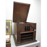 An Early XX Century Oak Cased Table Top Gramophone, fitted with a 'Perfecta; sound box.