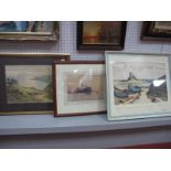 Margaret Waller, Coastal Footpath, watercolour, signed lower left; Joyce Spurr (Sheffield artist),