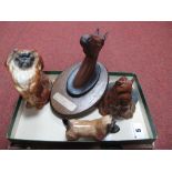 Beswick Pekinese Begging, no. 1059; Yorkshire Terrier Lying, no. 1944, Cairn Terrier, no. 2112 and a