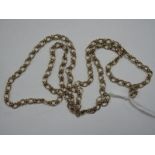 A Long 9ct Gold Fancy Link Chain.