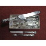 A Matched Set of Six Hallmarked Silver Knives and Forks, FH , London 1830,1831; together with a