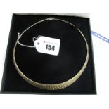 A Modern 9ct Cold Graduated Cleopatra Style Necklace, (damaged).