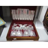 Sanderson of Sheffield Six Setting Bead Pattern Plated Cutlery in Canteen.