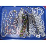 Vintage and Later Bead Necklaces:- One Tray