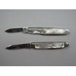 An Ibberson Made in England Two Blade Folding Penknife, with plain mother of pearl scales;