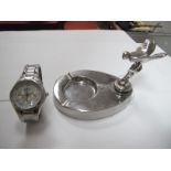 A Rolls Royce Spirit of Ecstasy Ashtray; together with a modern gent's Casio Edifice wristwatch.