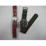 Rotary; A Modern Gent's Military Style Wristwatch, GB00277/04, the black dial with line markers,