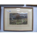 C. Whymper, Pheasant Shooting Party, Watercolour, 16.5 x 26cm, signed lower right.