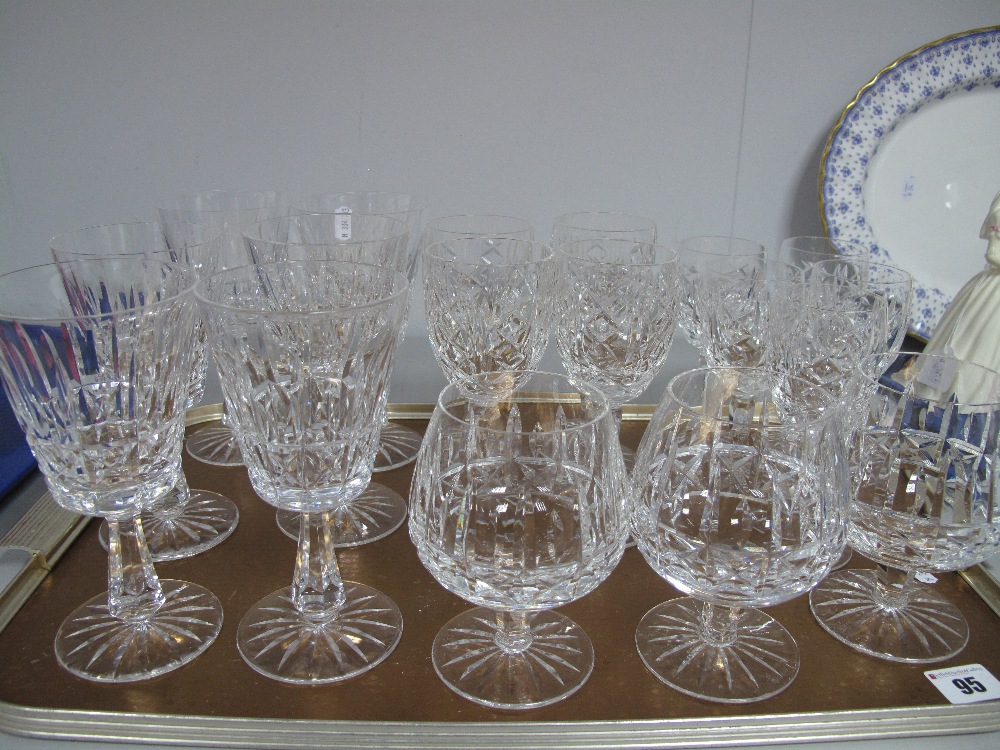 Waterford 'Glengariff' Pattern Drinking Glasses, comprising six white wine, four red wine, five