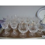 Waterford 'Glengariff' Pattern Drinking Glasses, comprising six white wine, four red wine, five