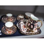 Royal Crown Derby Imari Pattern Part Tea/Coffee Service, cups, saucers, bowl, bread and butter