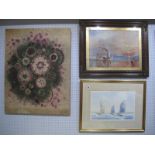 A Mid XX Century Needlework and Watercolour Circular Motifs and Patterns, 91.5 x 72cm; Alan Stark '