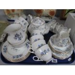Royal Albert 'Silver Maple' Four Place Tea Set, with matching teapot, milk and sugar (15 piece), and