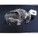 Swarovski Crystal 'Buffalo'; 15.5cm wide, (boxed).