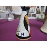 Lorna Bailey - Conical Sugar Castor in the 'Dingle Cottage' pattern, 13.5cm high.