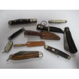 Pocket Knives, souvenir knives etc including horn handled: Joseph Rodgers, J Copley and Sons,