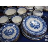 A XX Century Royal Doulton Blue and White Part Tea-Dinner Service, twenty two pieces:- One Tray