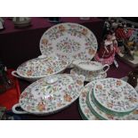 Minton Bone China "Haddon Hall" Pattern Part Dinner Service, twenty three pieces