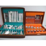 A Part Canteen of Kings Pattern Plated Cutlery, in a fitted case; together with another set (