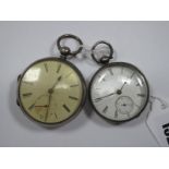 A Chester Hallmarked silver Cased Openface Pocketwatch, the dial with black Roman numerals and