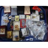 A Collection of Assorted Costume Brooches, pendants on chains etc:- One Tray