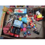 A Collection of Toys, mid XX Century and later, including Tri-ang Wakouwa dog tumble toy, Rupert