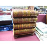 Small Hardwood Table Top Chest of Four Drawers, as a set of books, on turned feet, 31 x 25cm.