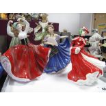 Royal Doulton Figurines- 'Christmas Celebration' HN 4721, 'Elaine' HN 4718. 'Karen' HN 4779. (3)